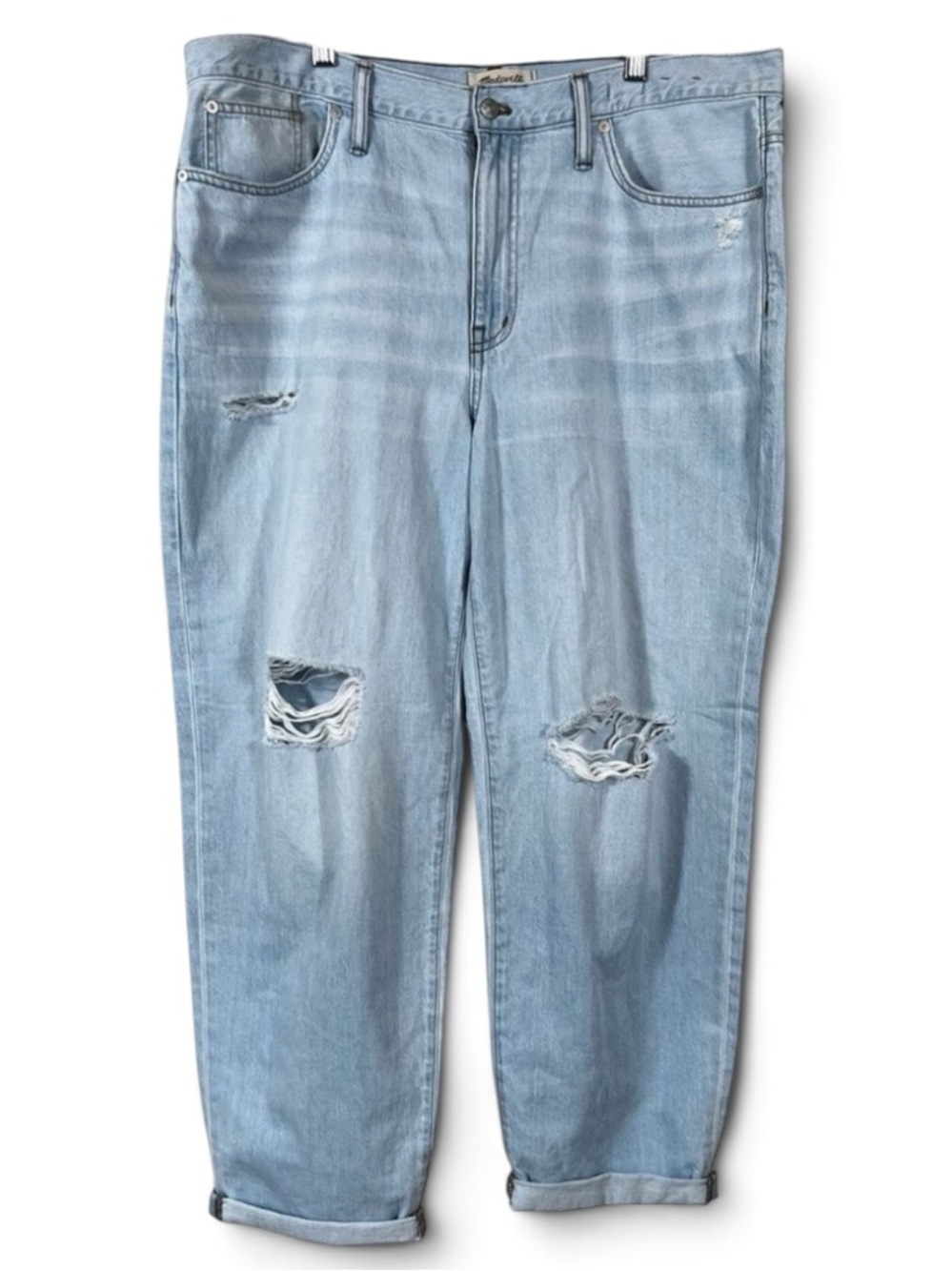 Madewell The Slouchy Boyjean Distressed Wrightlane Wash Women's Size: 32
